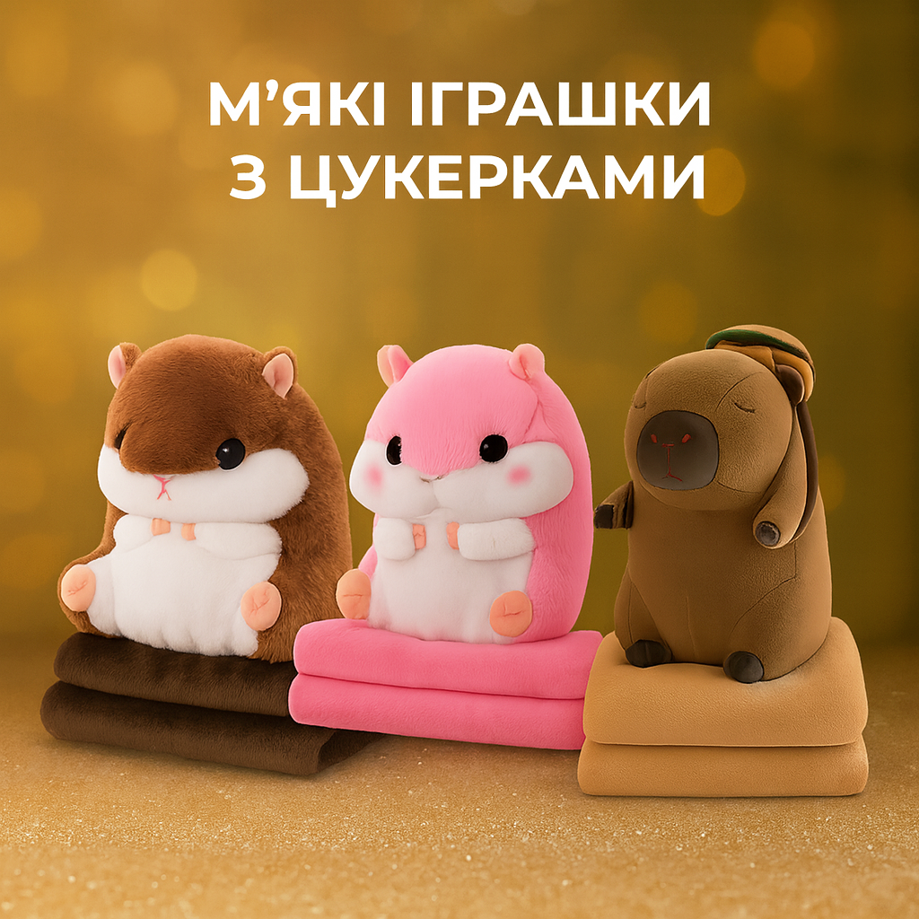 М’які іграшки з цукерками